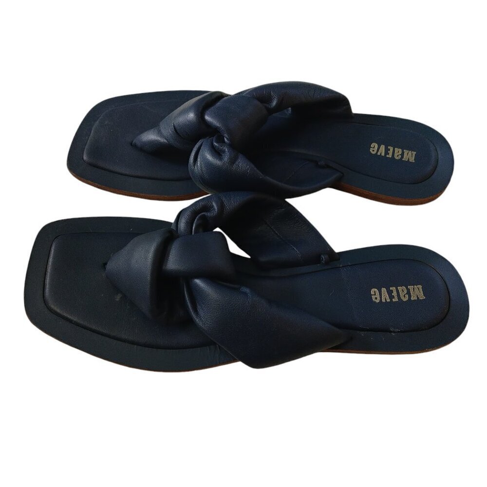 Anthropologie Maeve Women's Size 8M Blue Puffy Knotted Sandals Flats Slip On - Picture 5 of 6